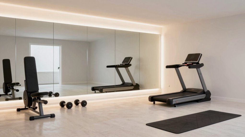 mirrored walls and lighting