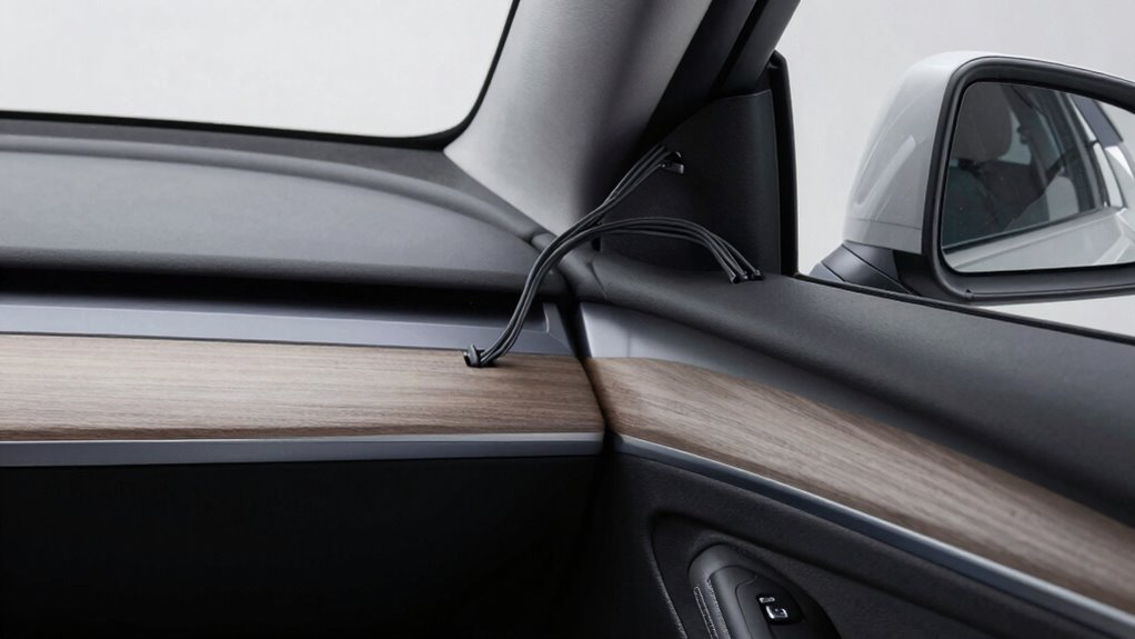 secure wires along vehicle contours