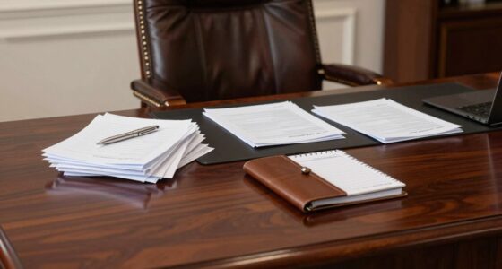 overly cluttered executive desk