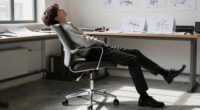 unusual drafting chair posture